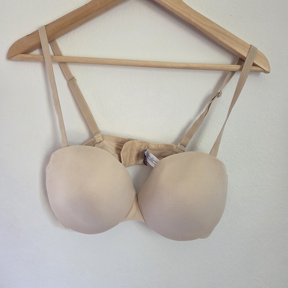 Body By Victoria Ipex 34D Strapless Convertible Bra - Light Beige Nude Underwire